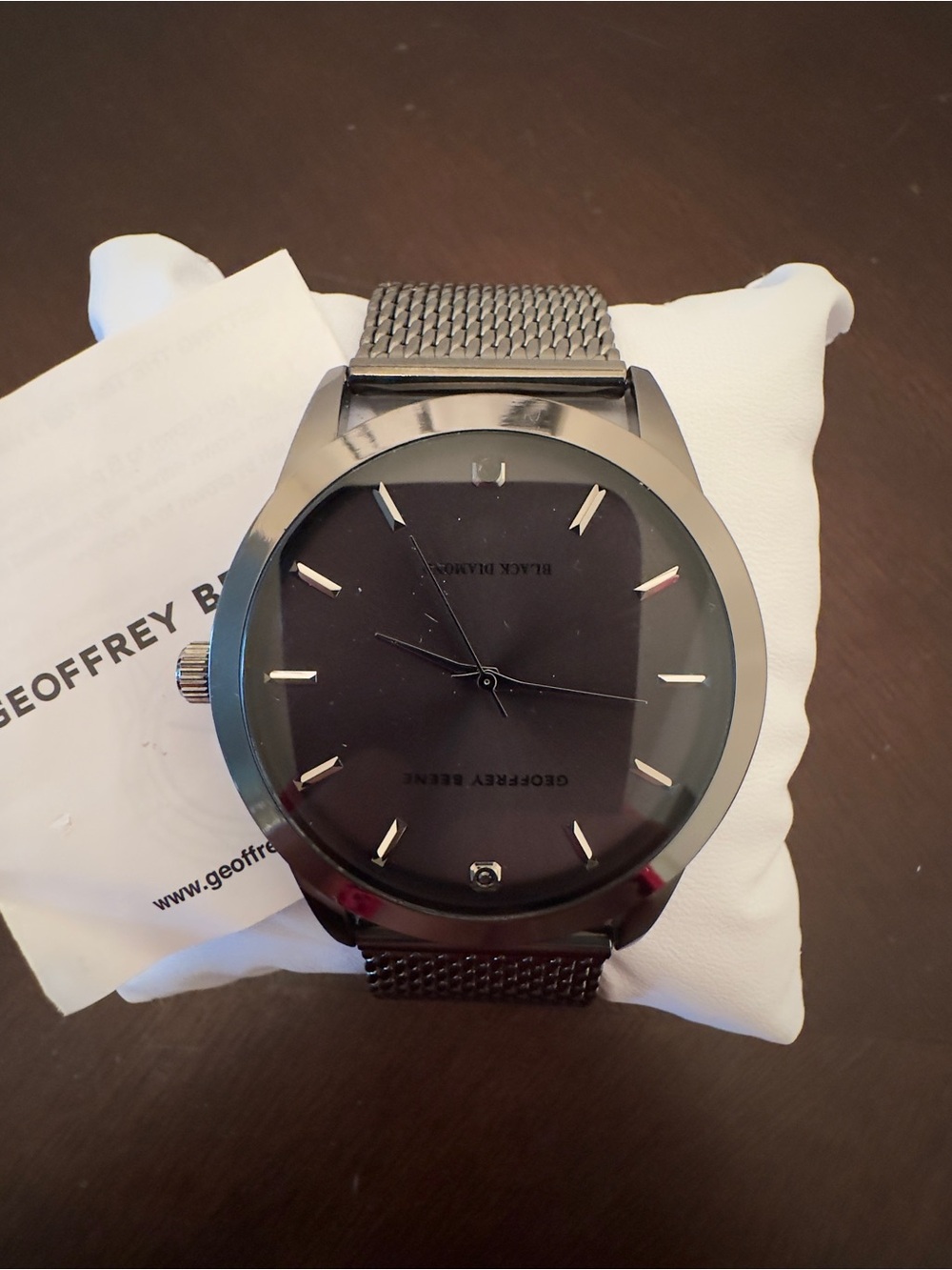 Geoffrey Beene Men's Black Mesh Bracelet Watch